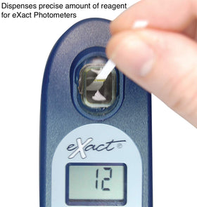 Exact calcium hardness strip visual test for pool and spa maintenance.