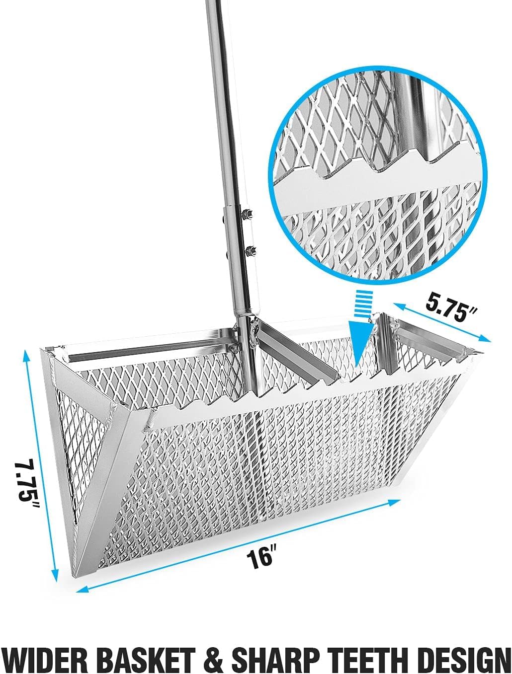 Exact Design Sand Flea Rake 52-inch handle offers extended reach