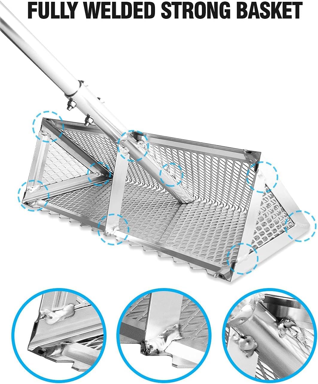 Exact Design curved handle distributes weight for comfy raking