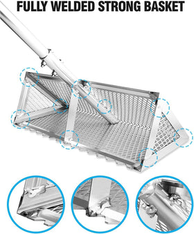Exact Design curved handle distributes weight for comfy raking