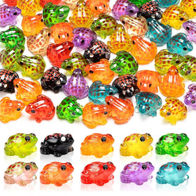 Exasinine 50pcs luminous resin frogs for crafts and decor.