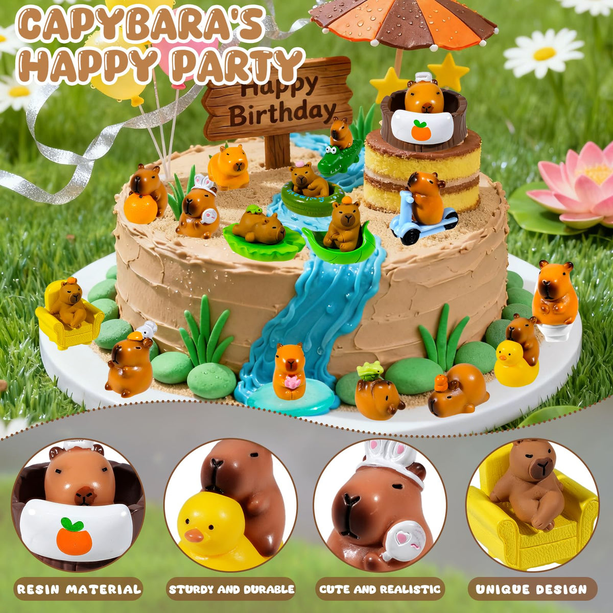 Exasinine capybara figurines terrarium display for tiny ecosystems and whimsy