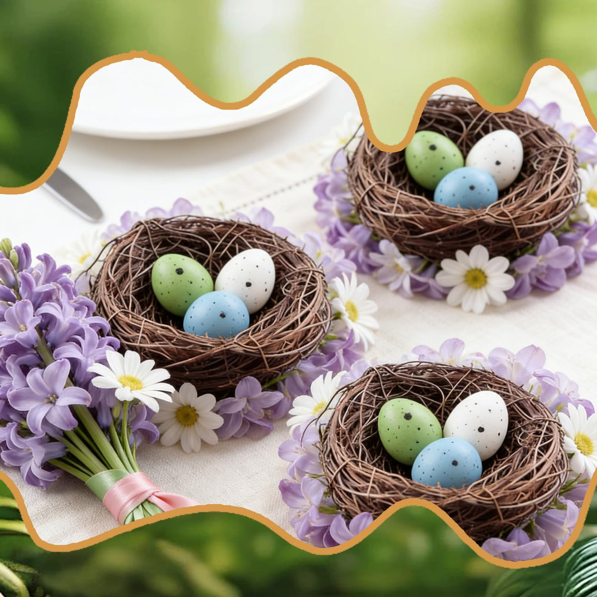 Exasinine crafts nest doubles as charming party favor display