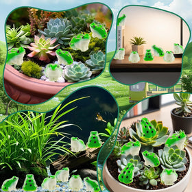 Exasinine frog fairy garden detail brings playful charm to mini landscapes.