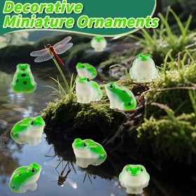 Exasinine frog terrarium decor adds whimsy to plant enclosures.