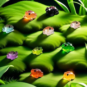 Exasinine glow in dark frog ornament emits a soft night glow.