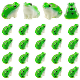 Exasinine green frog miniature closeup for vibrant desk decor and micro landscapes.