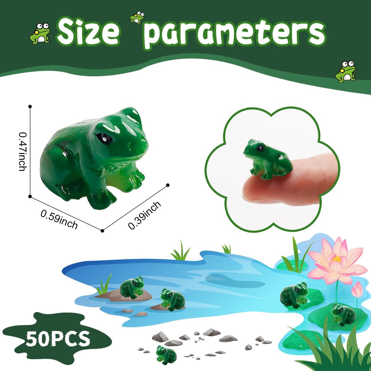 Exasinine green frog miniature figurine enhances moss landscapes with natural charm.