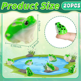 Exasinine green frog miniature side view suitable for dollhouses and craft displays.