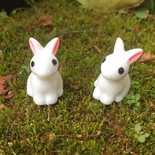 Exasinine home decor rabbit figurine completes tiny gardens and terrariums.