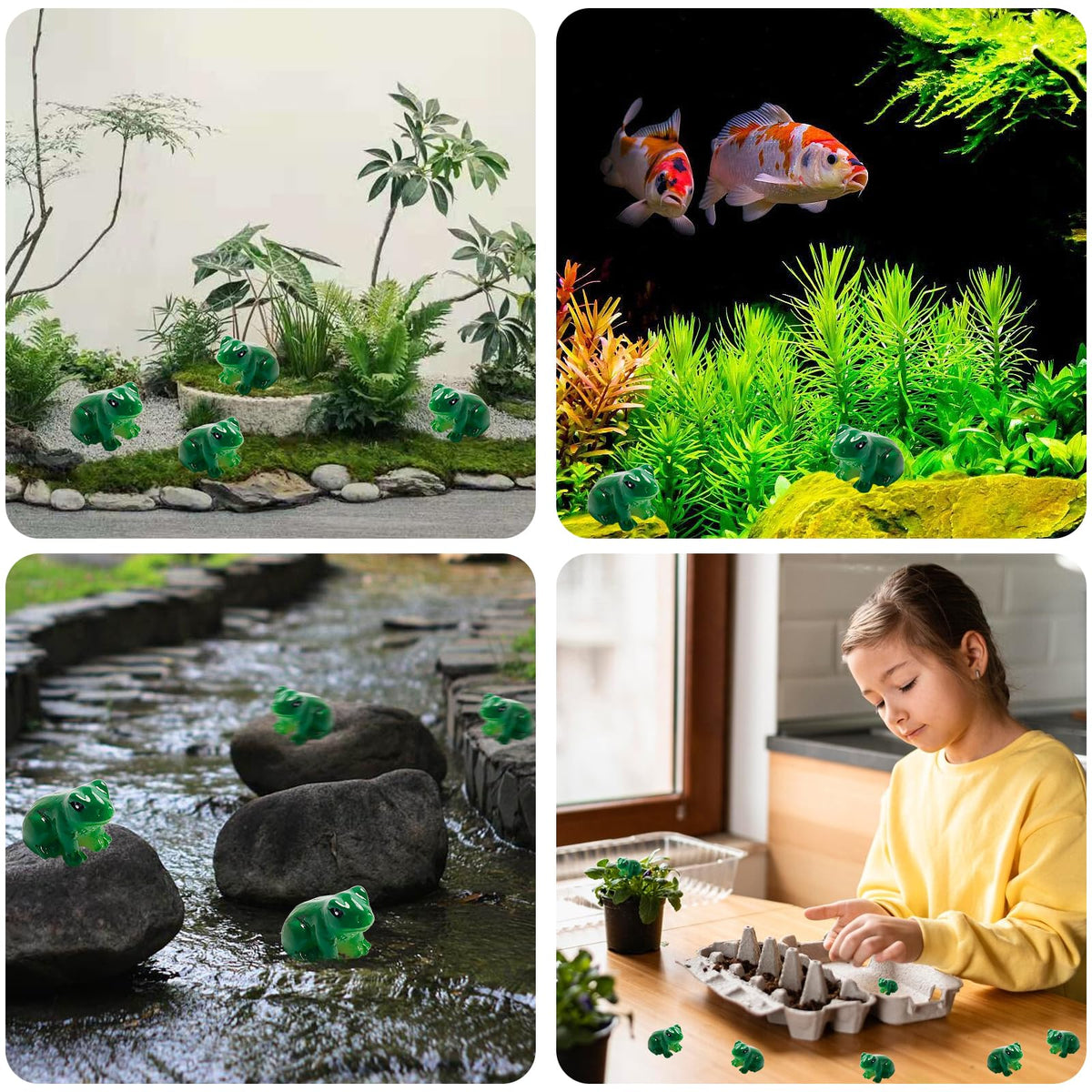 Exasinine mini frogs resin figurines perfect for diy crafts and displays.