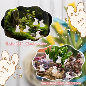Exasinine bunny miniatures for shadowboxes and cake toppers with delicate detailing.