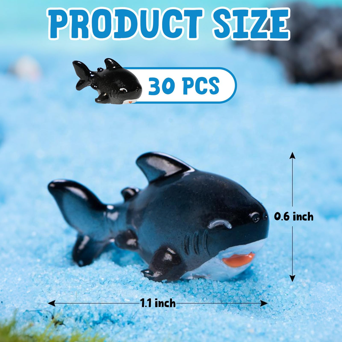 Exasinine shark figurine detail suitable for fairy gardens and miniature landscapes