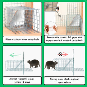 Excluder Pro instruction guide simplifies humane eviction for homeowners.