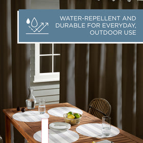 Exclusive Home Cabana panel 6 shows eight rust-proof grommets in action