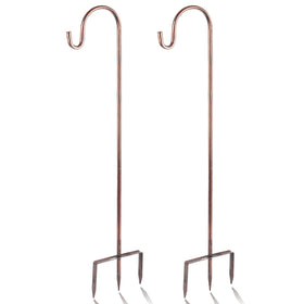 EXCMARK Shepherd Hook 48-inch bronze provides a sturdy outdoor display for lights and lanterns.