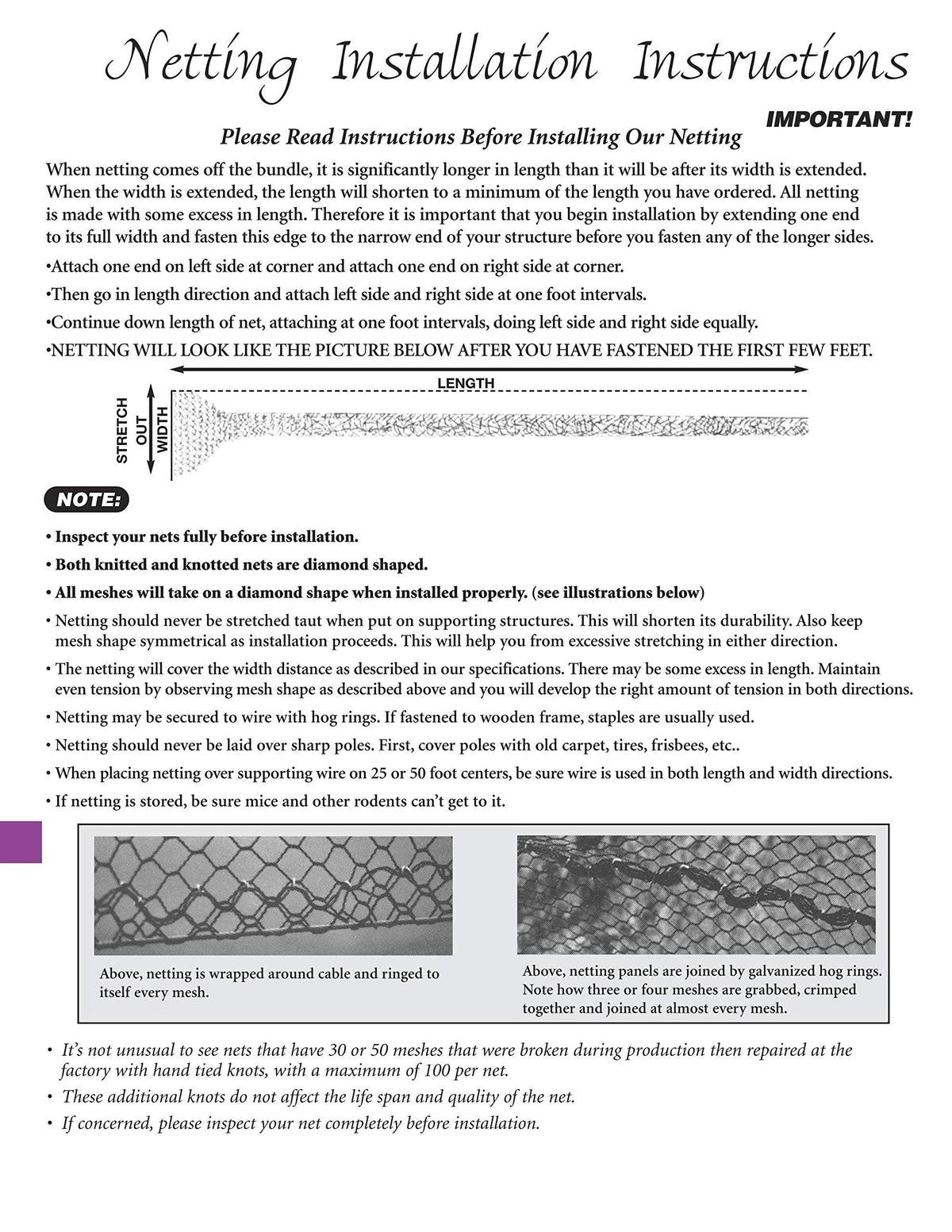 Excursions aviary netting in black 2 inch mesh provides durable, discreet coverage
