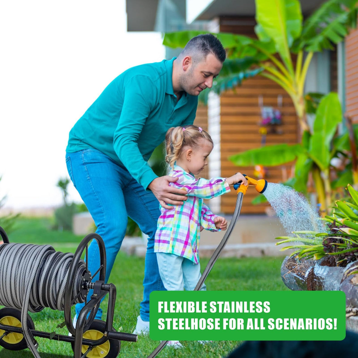 EXJEXJ versatile outdoor tool for watering, cleaning, and pet-friendly tasks.