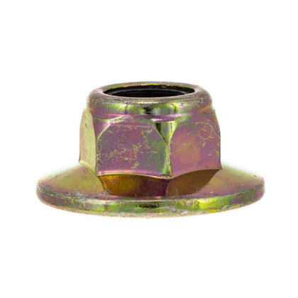 Exmark 109-6658 flange nyloc nut closeup for secure mower connections.