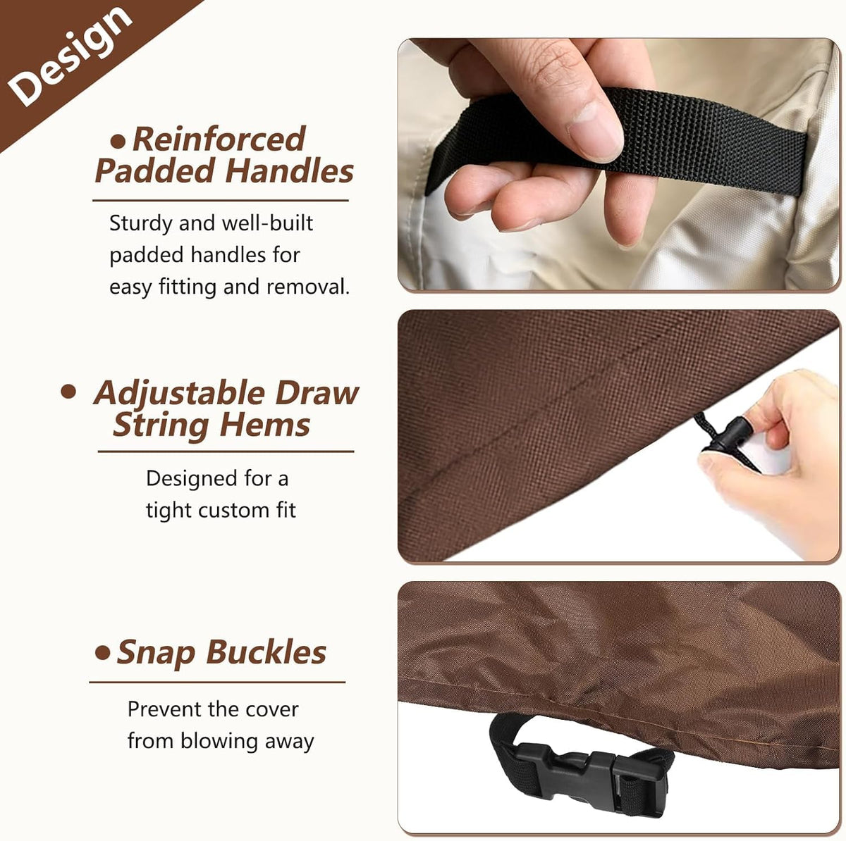 Exokugo recliner cover bottom drawstring ensures a snug fit against windy days.