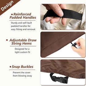 Exokugo recliner cover bottom drawstring ensures a snug fit against windy days.