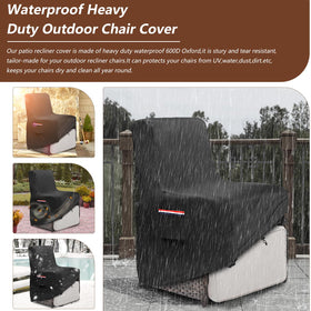 Exokugo recliner cover closeup shows durable Oxford fabric for long-lasting protection