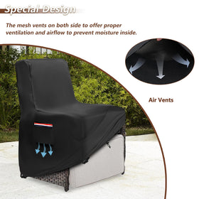 Exokugo recliner cover vent area promotes airflow and reduces condensation
