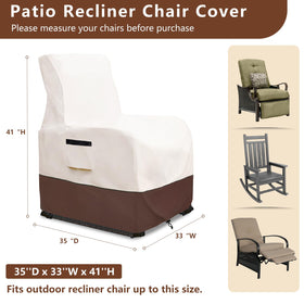 Exokugo outdoor recliner cover waterproof 600D Oxford protects cushions from rain and spills.