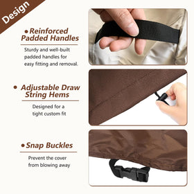 Exokugo cover features side handles for easy removal and use