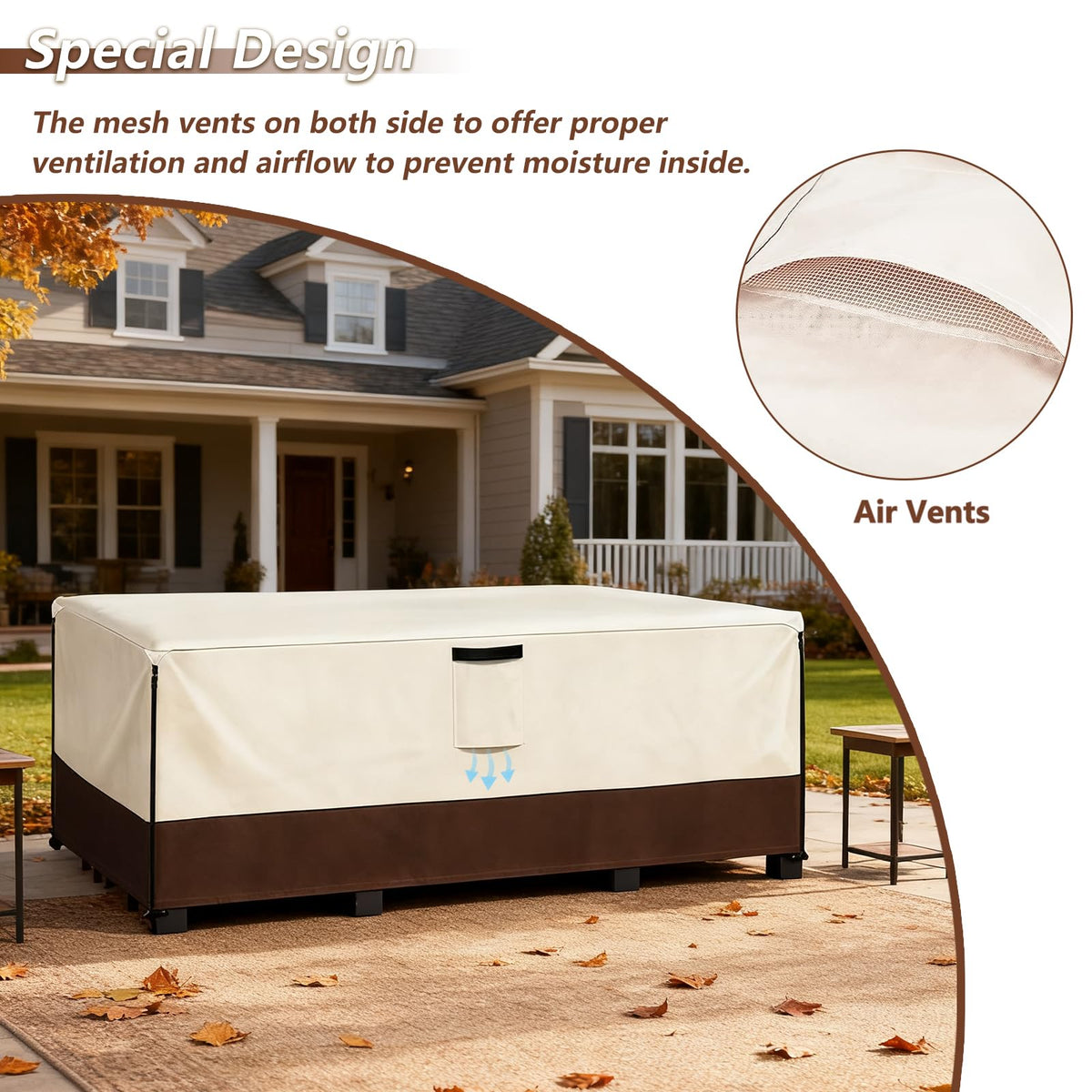 Exokugo UV and moisture protection banner on outdoor cover