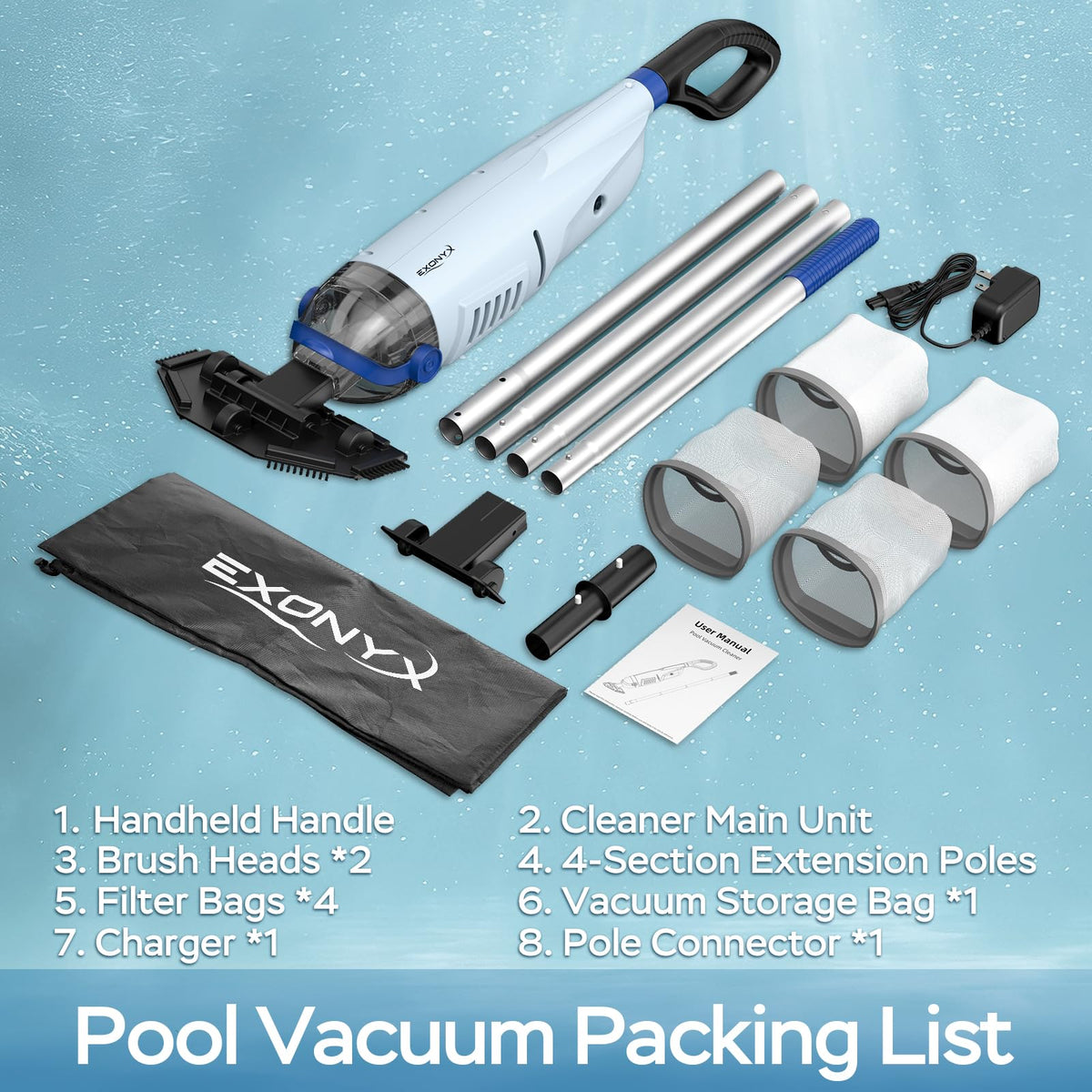 EXONYX pole connector and handle provide stable control