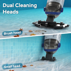 EXONYX dual-head design cleans floors and steps efficiently