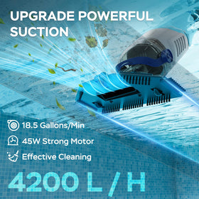 EXONYX extension pole enables deep cleaning from pool edges and steps