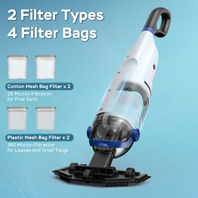 EXONYX four-filter bags trap sand and leaves while preserving water flow