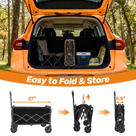 Exovyn adjustable handle with built-in cup holder for comfortable pulling.