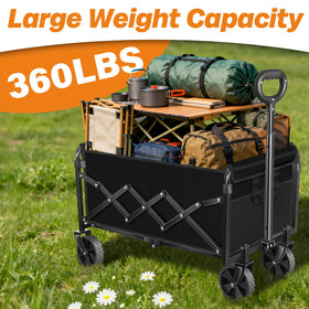 Exovyn foldable wagon supports groceries and camping gear on the go.