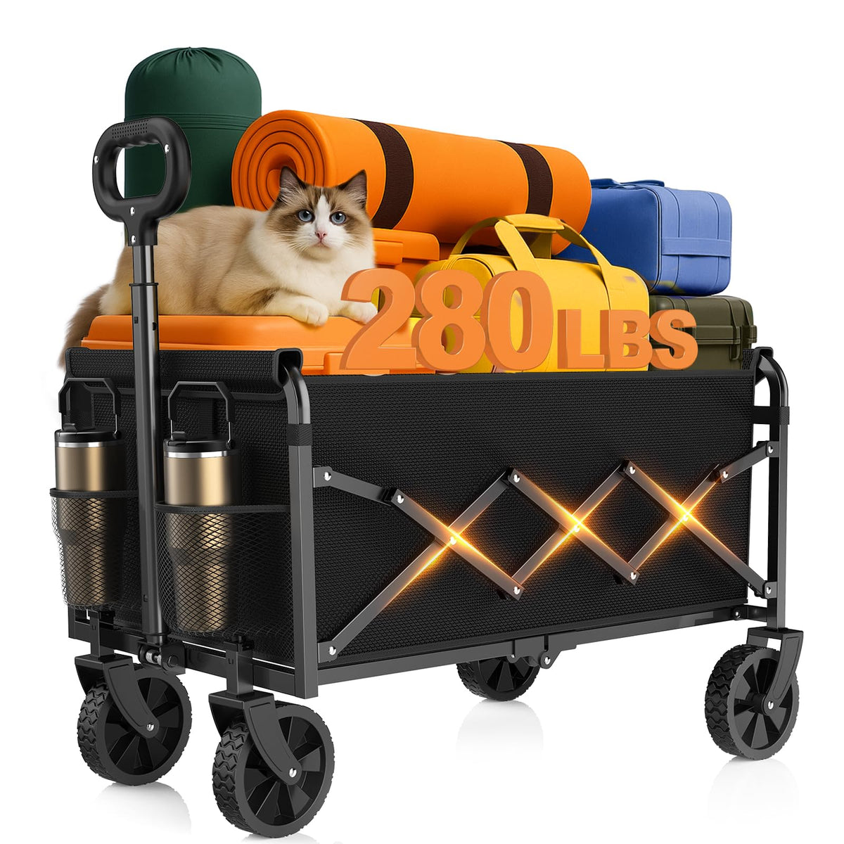 Exovyn foldable wagon in compact folded form for easy storage and transport