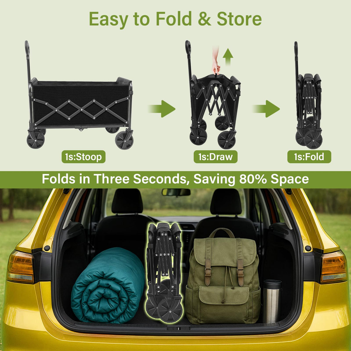 Exovyn wagon frame is rust-resistant for long-lasting durability.