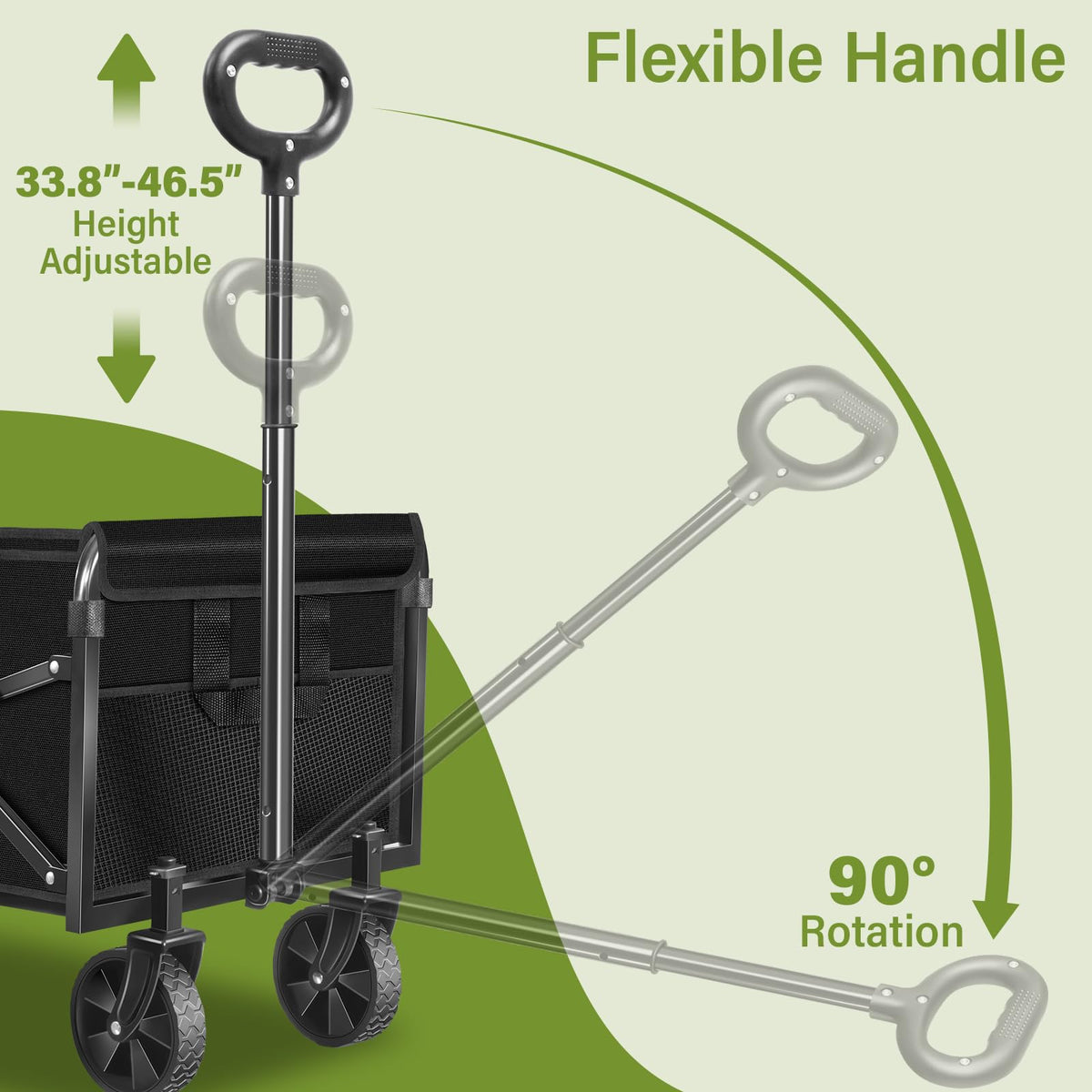 Exovyn fabric stays stain-resistant, keeping the wagon looking fresh.