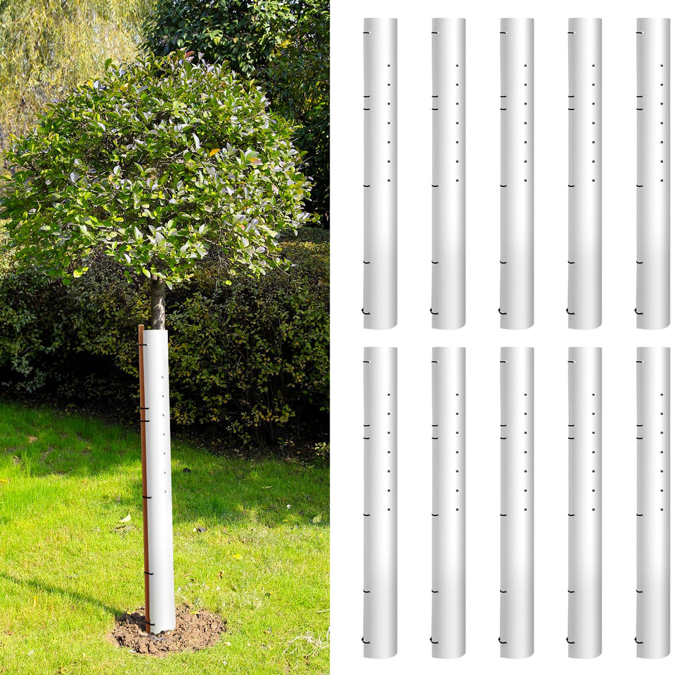 Expdst 60in tree tubes shield saplings from deer while promoting growth.