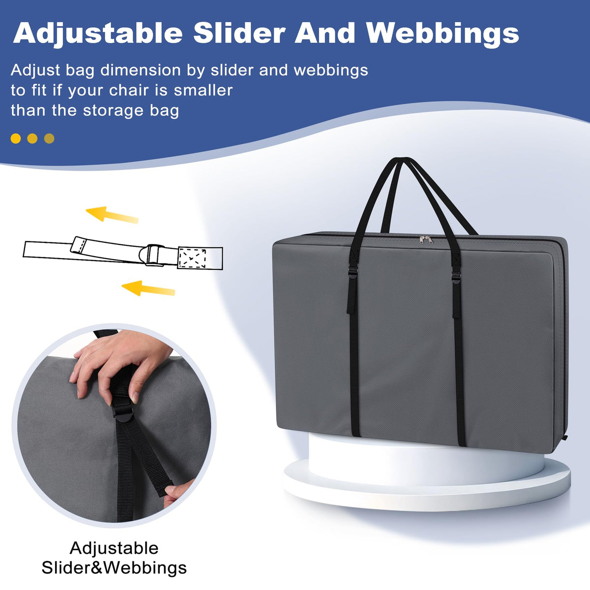 Explore Land bag with reinforced straps eases carrying heavy recliners