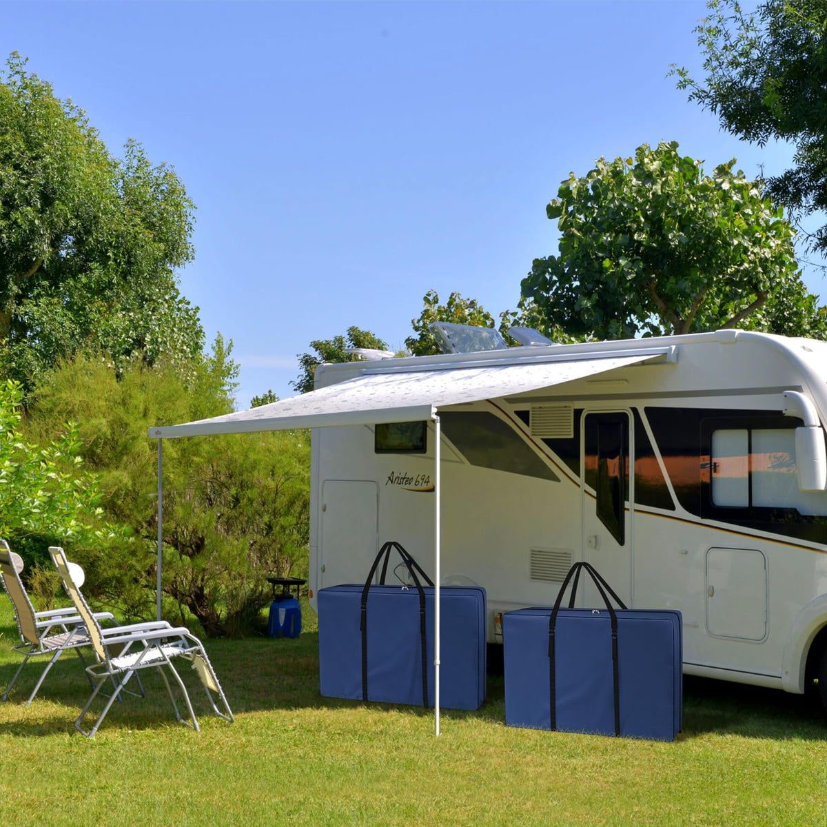 Explore Land side view shows compact design for easy travel.
