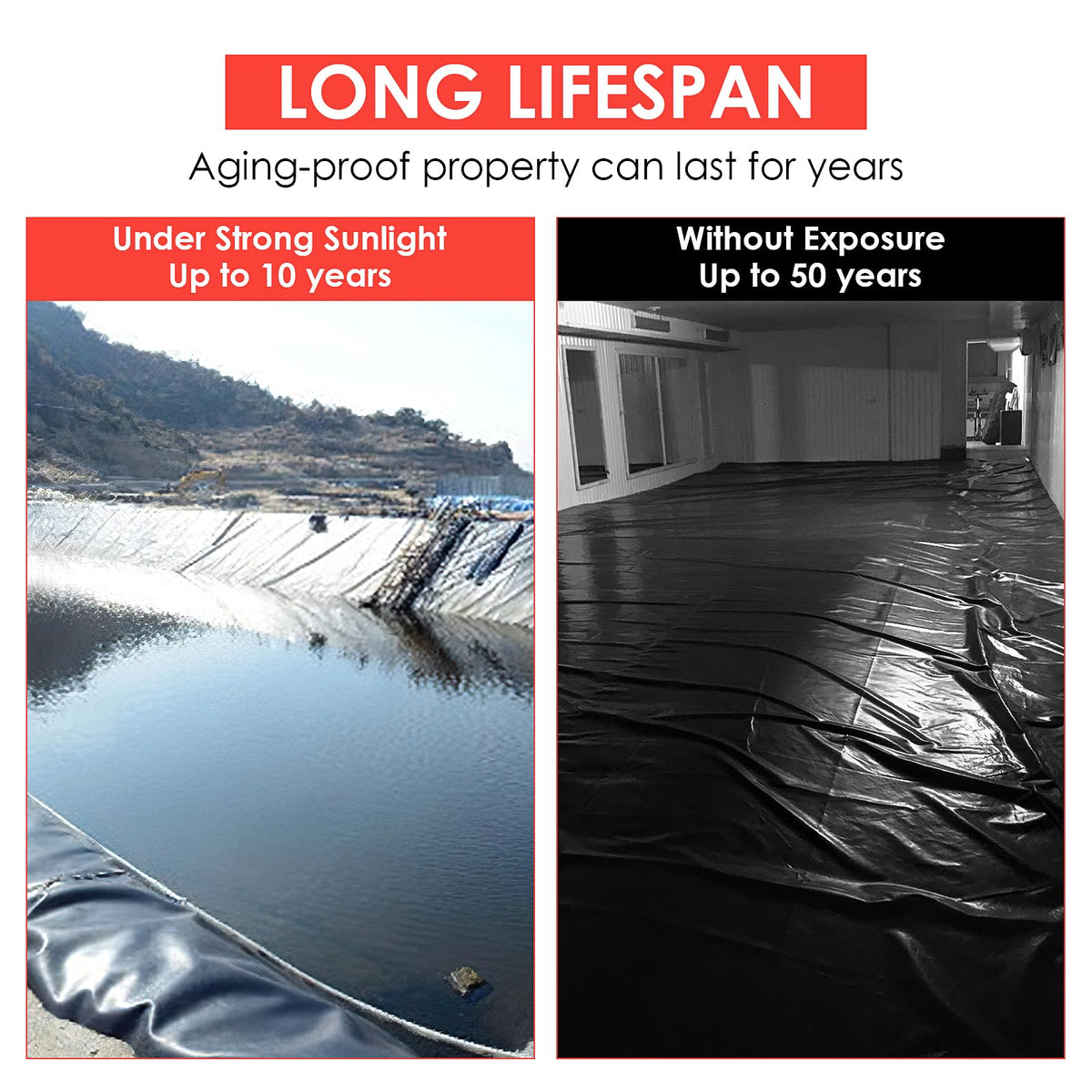 ExploreHorizon UV-resistant pond liner stands up to sun for longer life