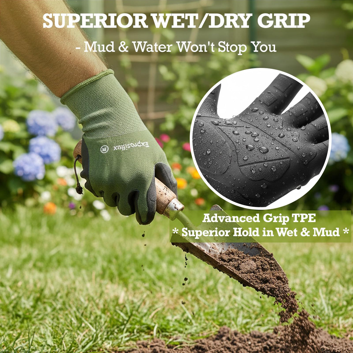 Exprosiflux gloves feature breathable layer that keeps hands cool.