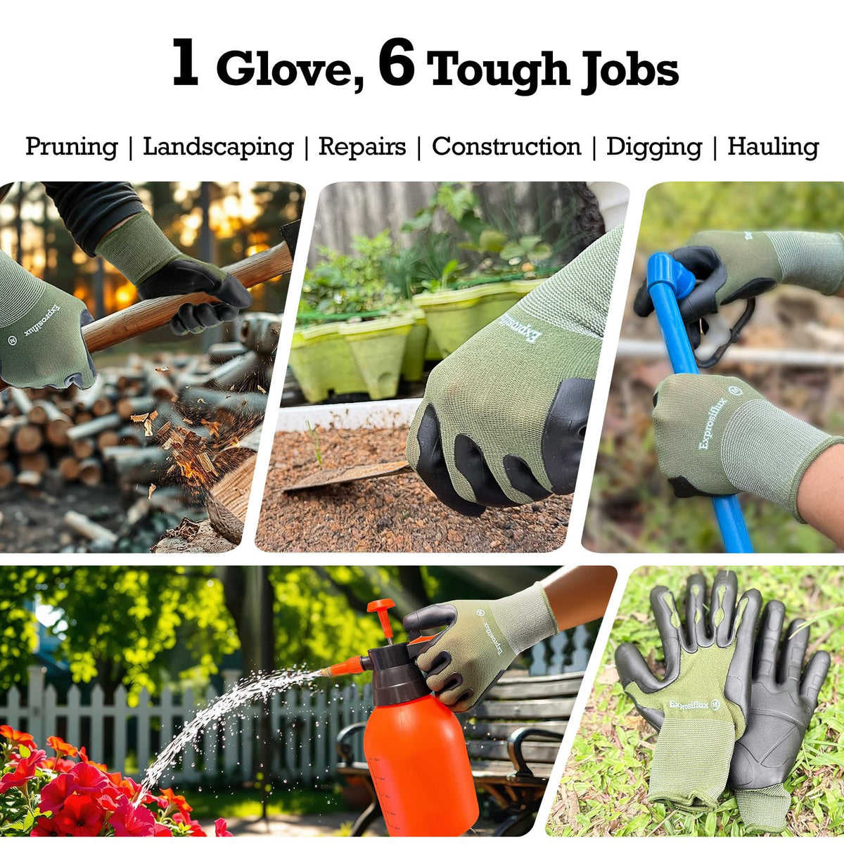 Exprosiflux gloves arrive in olive-green color for outdoor gear.