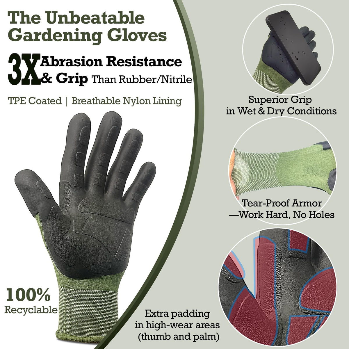 Exprosiflux gloves use recyclable TPE coating for eco-friendly gardening.