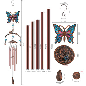 Exrisiry butterfly wind chimes in backyard decor for peaceful vibes.