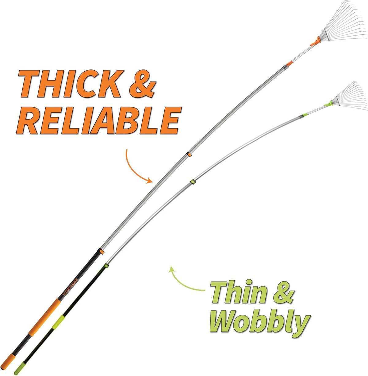 EXTEND-A-REACH roof rake wide head covers large areas efficiently