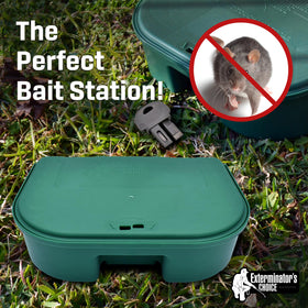 Exterminators Choice built-in lock for secure bait access.