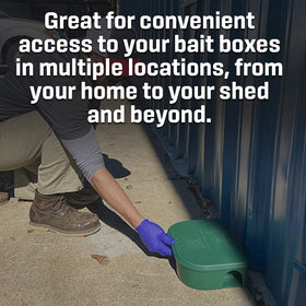 Exterminators Choice child and pet safety keys support secure bait box use.